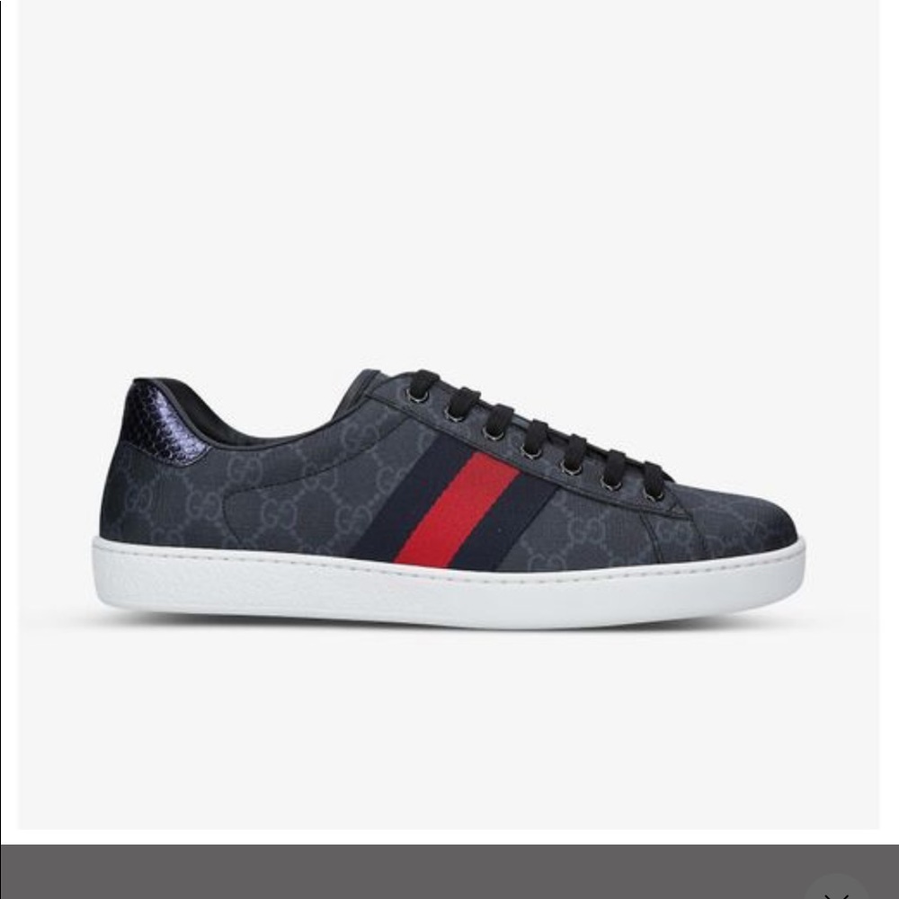 ⭐️Great Quality Authentic Gucci Black Mens GG Supreme Tennis Shoes⭐️